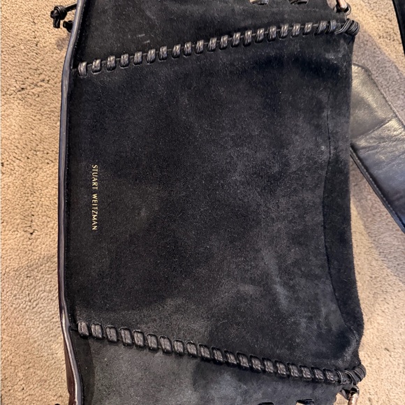 Stuart Weitzman Black Bag with Pearl Strap - Picture 2 of 5